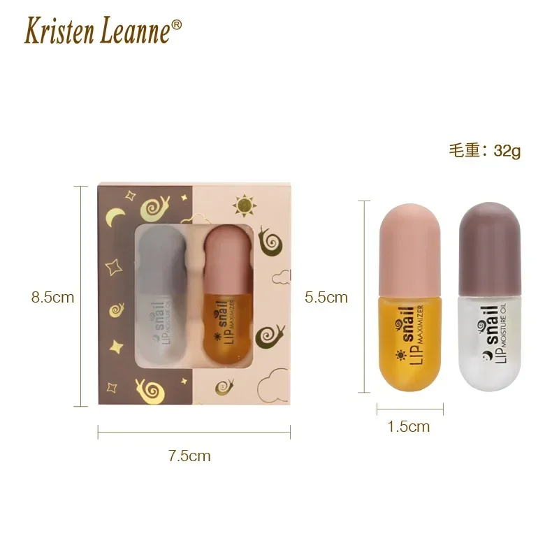 Snail lip plumper oil Reduce Lip Fine Lines Mask Long Lasting moisturizing Lipsticks anti-Cracked lip care Sexy Plump Serum set