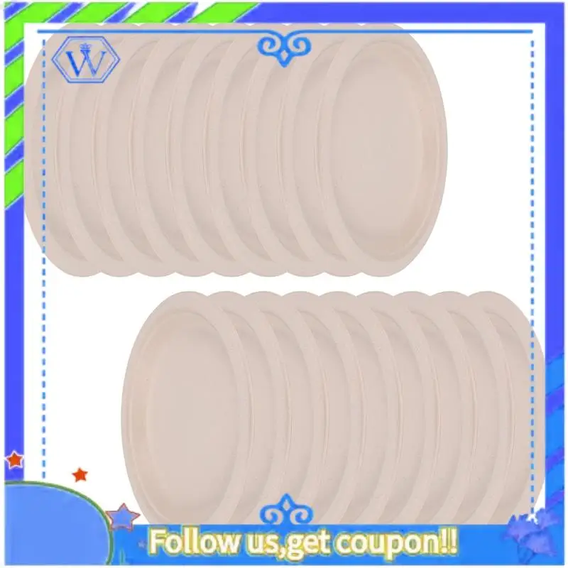 

Easy To Use 100% Compostable Disposable Paper Plates Bulk 9 Inch 50 Pack, Bamboo Plates, Eco Friendly, Biodegradable
