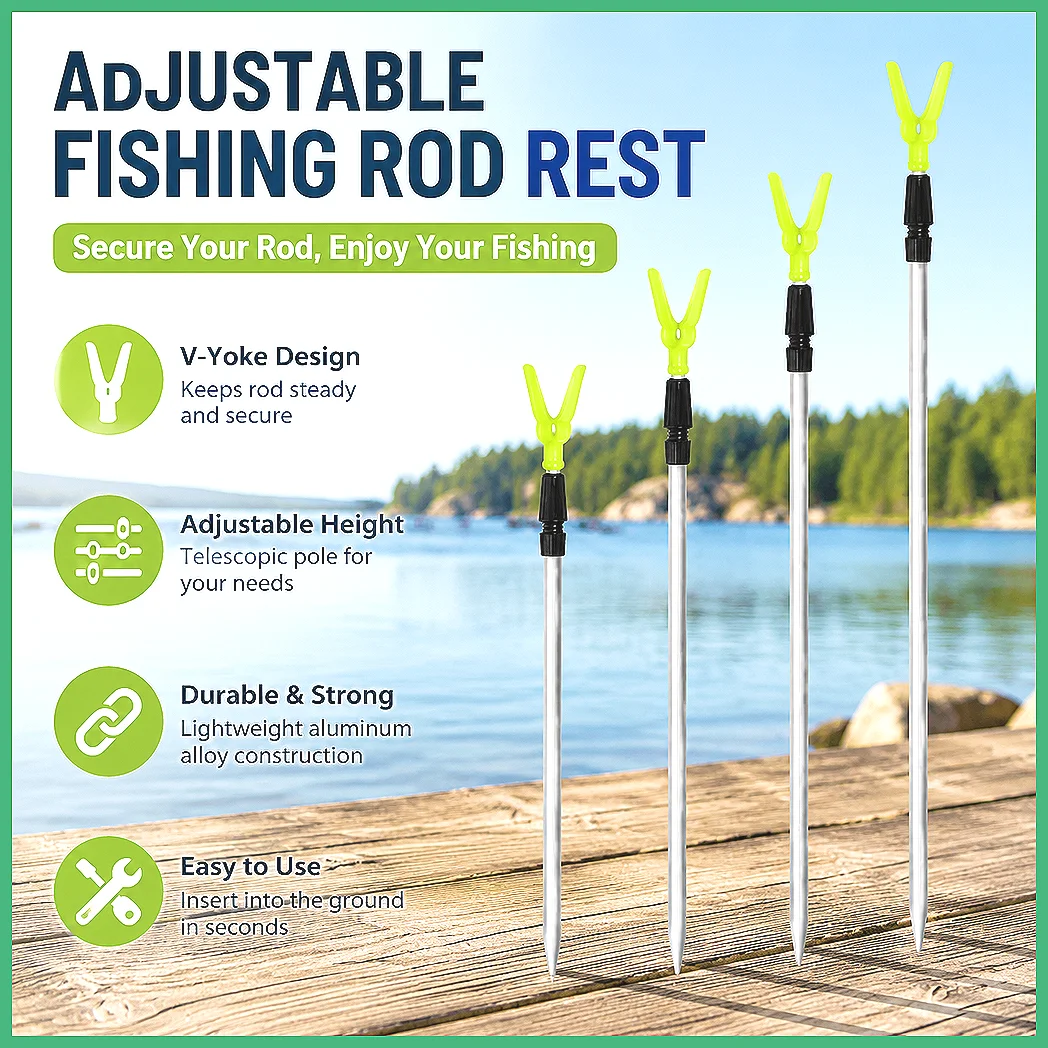 4/8pcs Adjustable Fishing Bankstick Telescopic Rod Holder Extending Bracket Portable Fishing Accessories