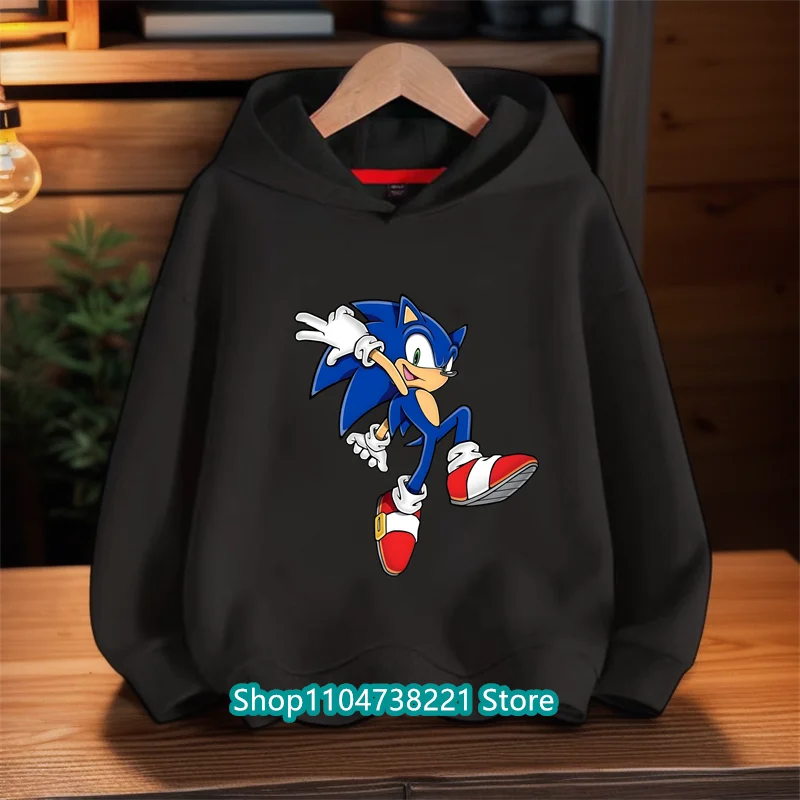 Hot Sale Kid Printed Children's Clothing Kids Hoodie Boys Girls 4-14Year Sweatshirt Cute Autumn Hoodies Sonic Pullover Coat