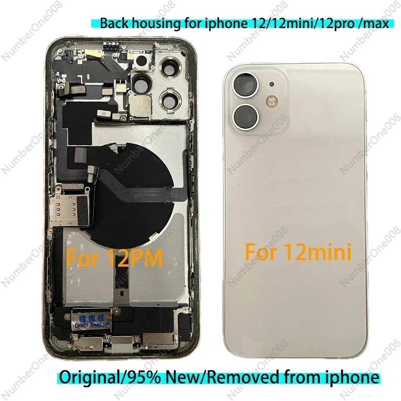 

Original Back Shell for iPhone 12 12Pro Max Battery Back Cover Full Assembly 12Mini Rear Housing, Middle Frame Replacement