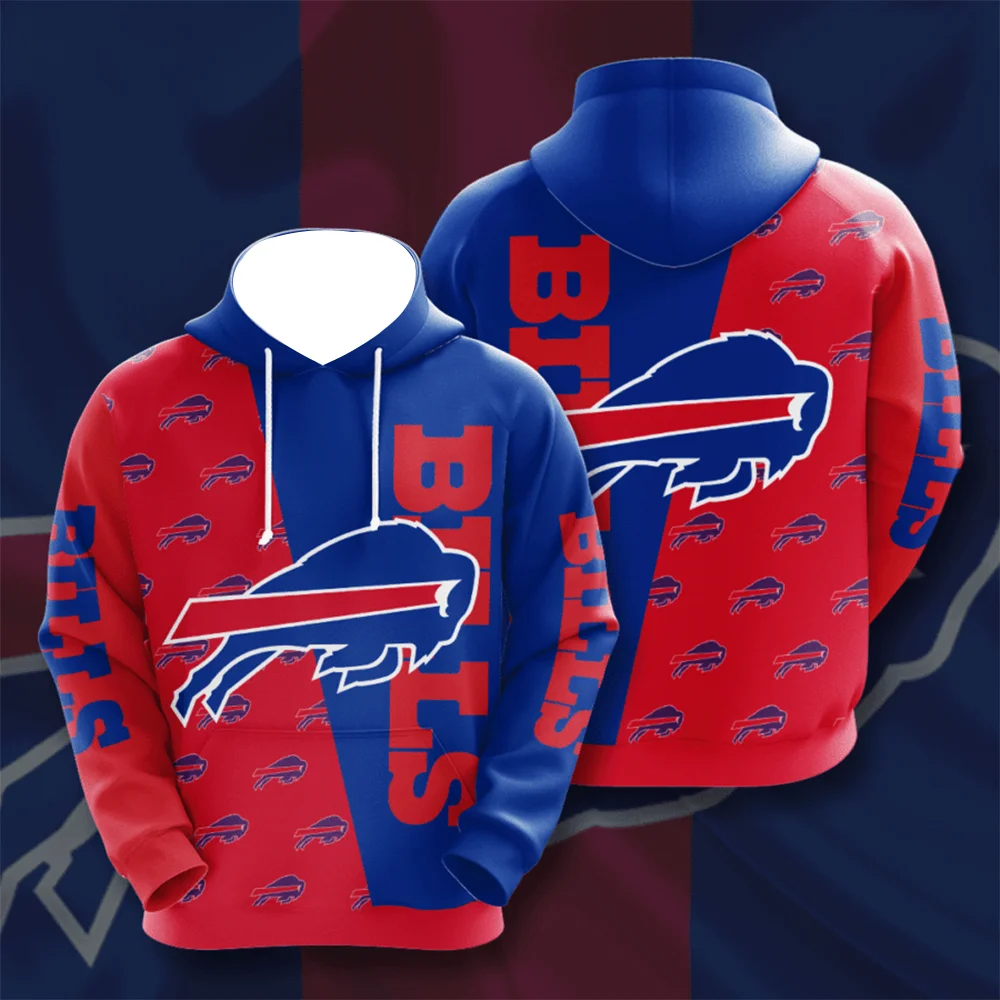 New Buffalo American football Hoodie Warm Popular Hoodie Casual Long Sleeve Pullover Hoodie Bills 3D Hoodie Style