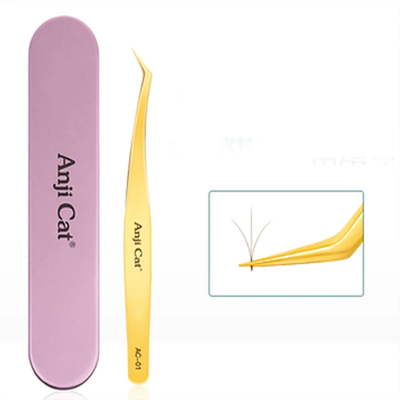 Stainless steel camellia blossom tweezers for beautiful eyelashes planting false eyelash clips