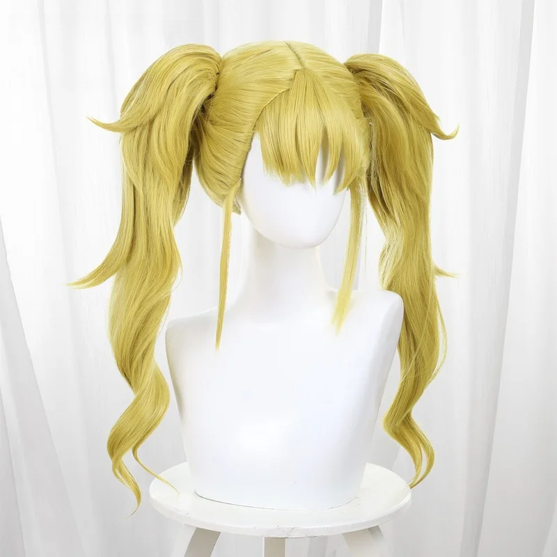 Kaiju No.8 Kikoru Shinomiya Cosplay Wig Golden Yellow Long Double Ponytail Hair Heat Resistant Synthetic Hair Themed Party Props