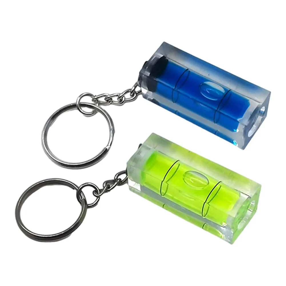 1PC PTZ T-Type Level SquareLevel Green BullseyeLevel Horizontal Inclinometer Mini Measuring Tool Key Ring