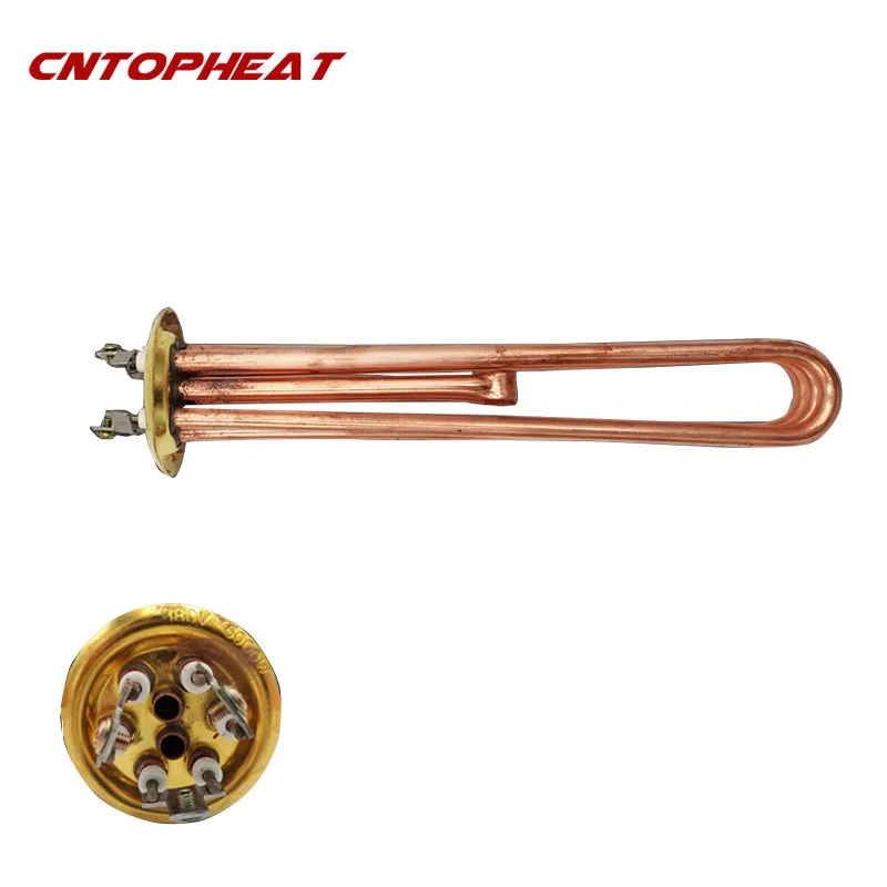 

3 Phase 380V 9KW 63mm Round Flange Copper Heater Submersible Immersion Heater Instant Water Boiler Heating Element