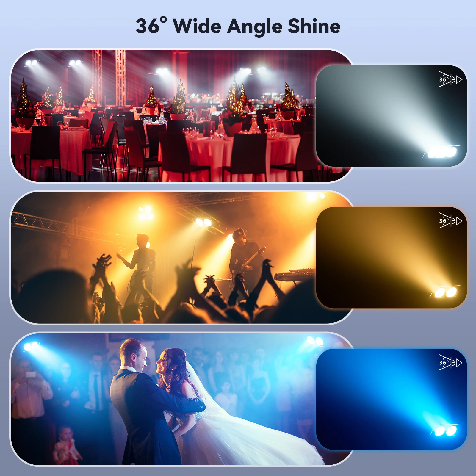 

Datewink 2Pcs Mini 100W RGBW COB LED Dyeing Par Lights Stage Lighting DMX512 For DJ Disco Party Wedding Bar Birthday Club KTV