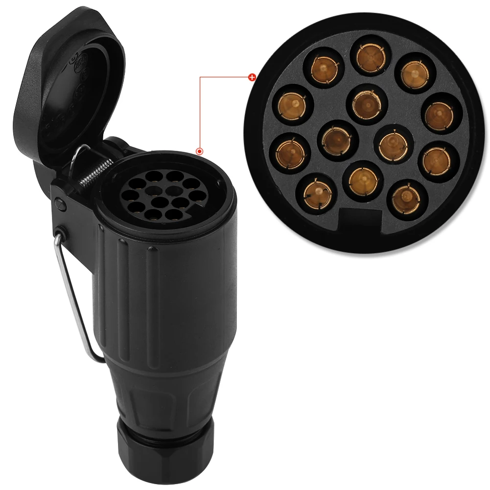 12V 13 Pin Plastic Trailer Plug Socket Wiring Connector Adapter for  Towbar Towing Trailer Plug Connector