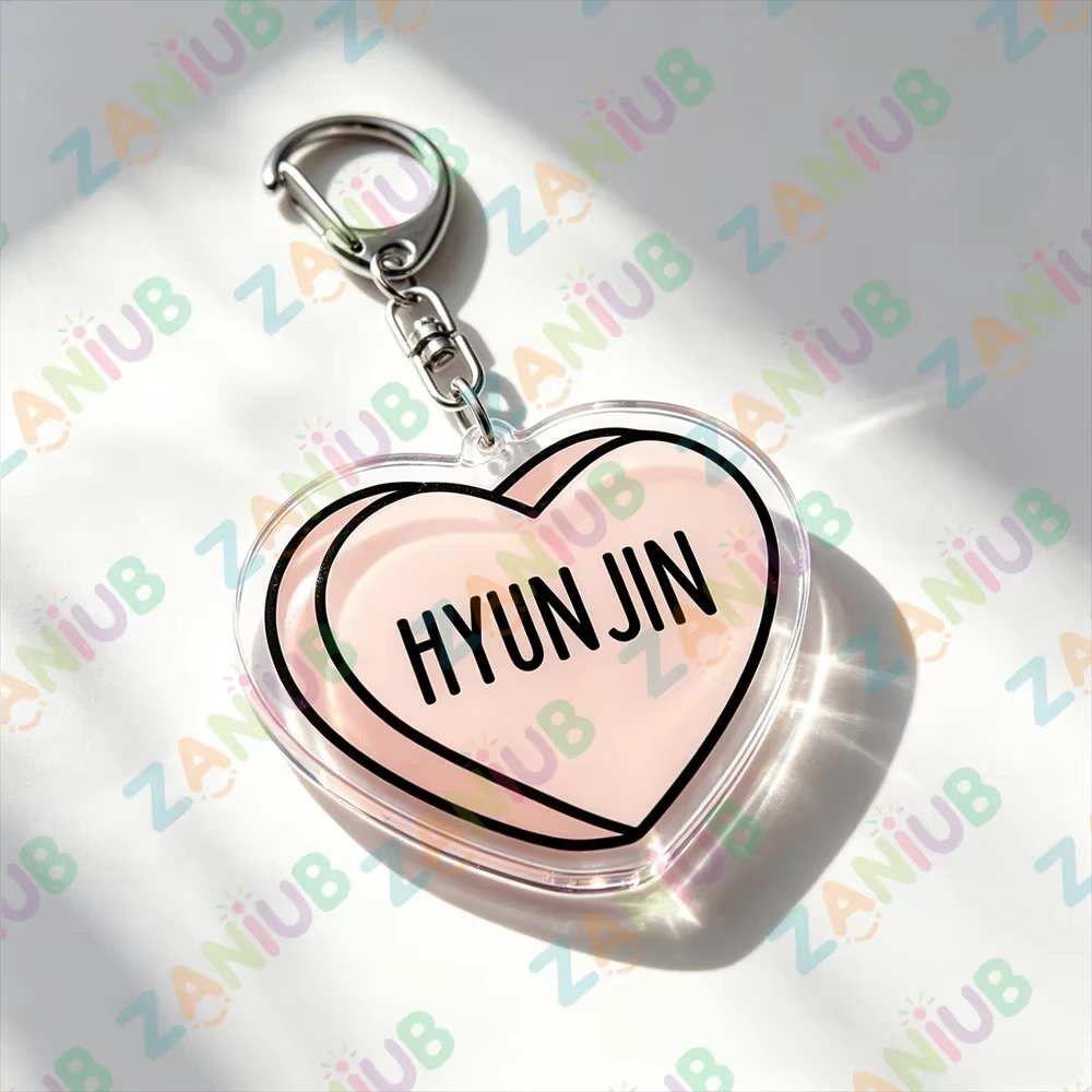 Kpop Boys Band Member Name Keychains Candy Color Love Heat Keyrings Jewelry Key Ring Purse Phone Bag Charm Fans Friends Gifts - view 3