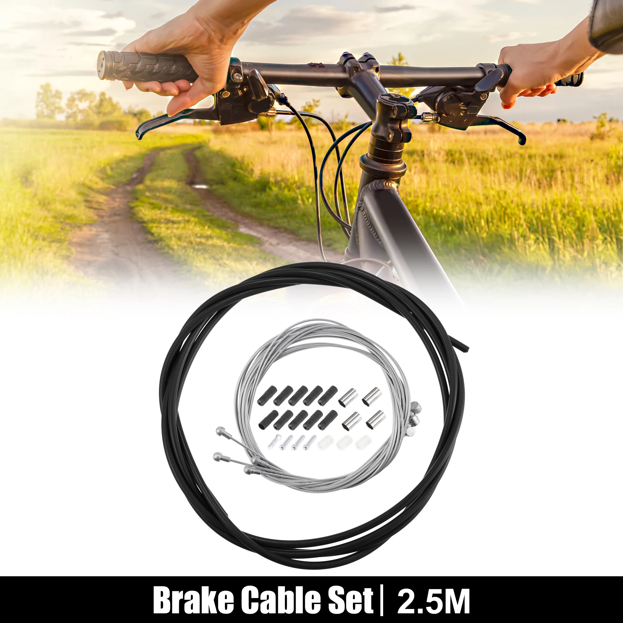 

X Autohaux 2,5 м комплект корпуса велосипедного тормозного троса, универсальный велосипедный внутренний тормозной трос, корпус для горного дорожного велосипеда, черный