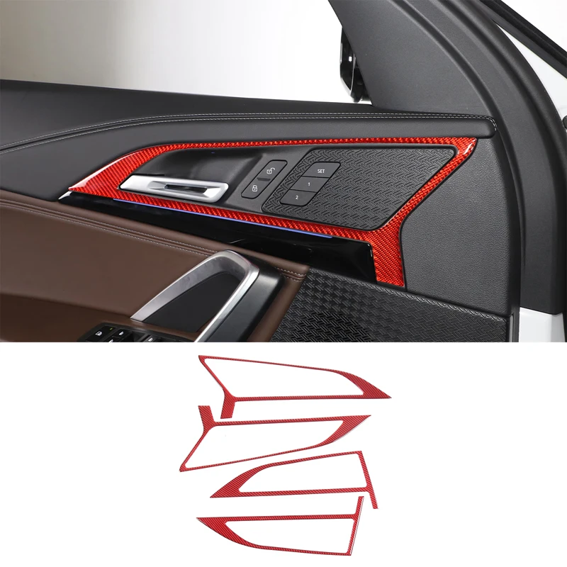 

For BMW X1 IX1 U10 U11 2023-2024 Car Door Inner Handle Frame Sticker Trim Soft Carbon Fiber Interior Accessories