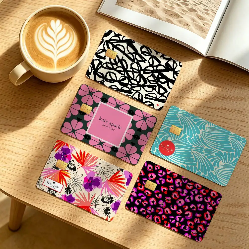 K-Kate S-Spade New York 4Pcs Waterproof Scratch Resistant Card Skin Stickers Fashion Decorative for Credit Debit Bank