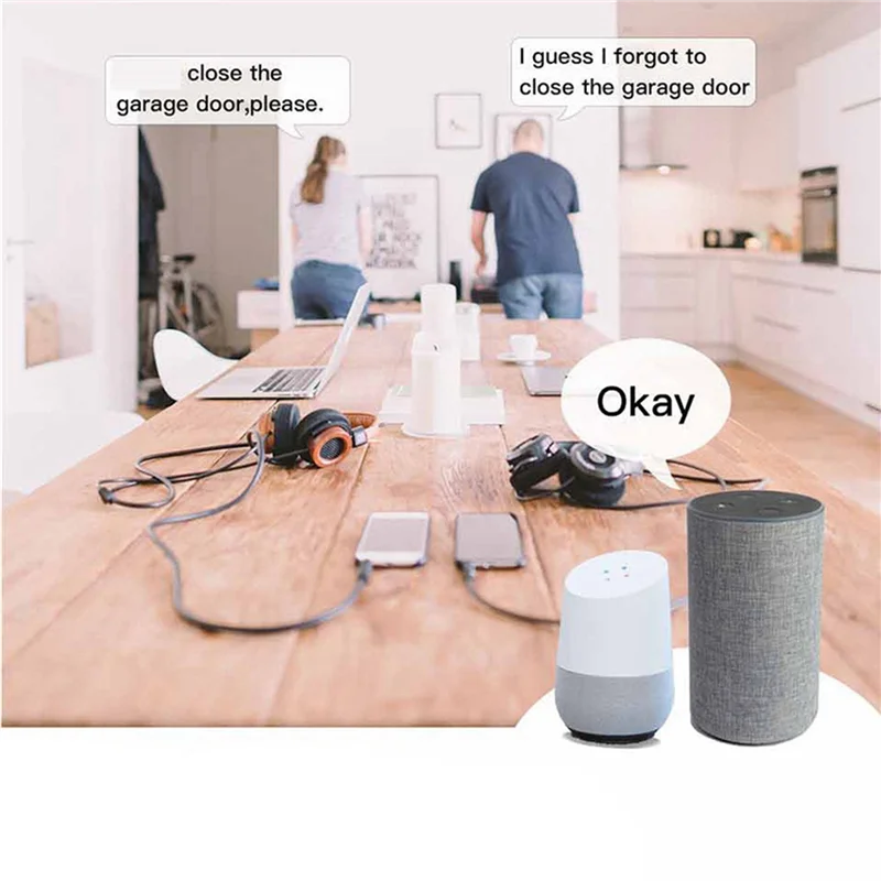 

ABVO-3X Wifi Switch Garage Door Opener Controller Work With Google Home Smartlife/Tuya APP Control No Hub Require,EU Plug