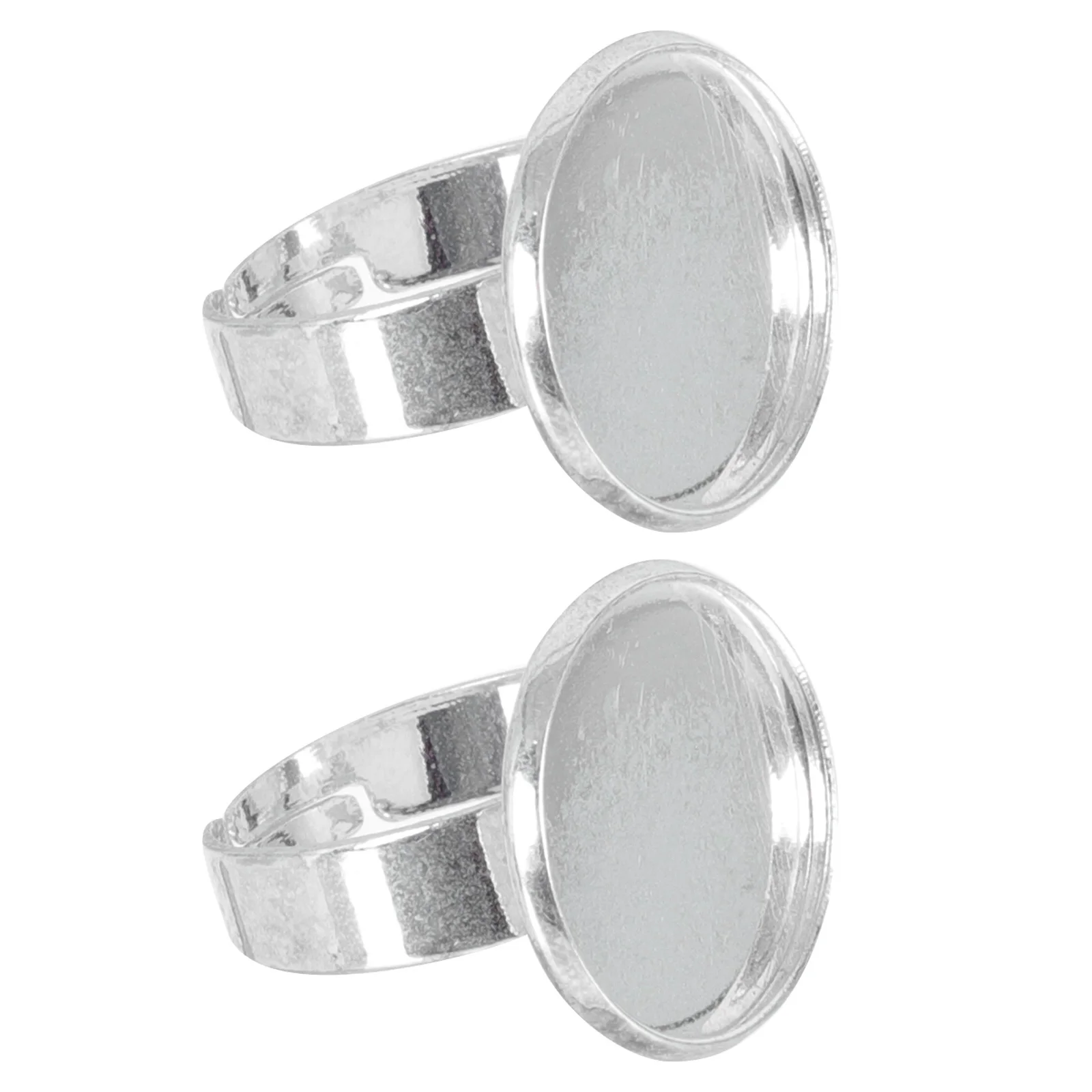 2개입 속눈썹 접착제 링 실버 도금 금속 홀더 전문 미용실 및 DIY 가정용 속눈썹 연장 도구