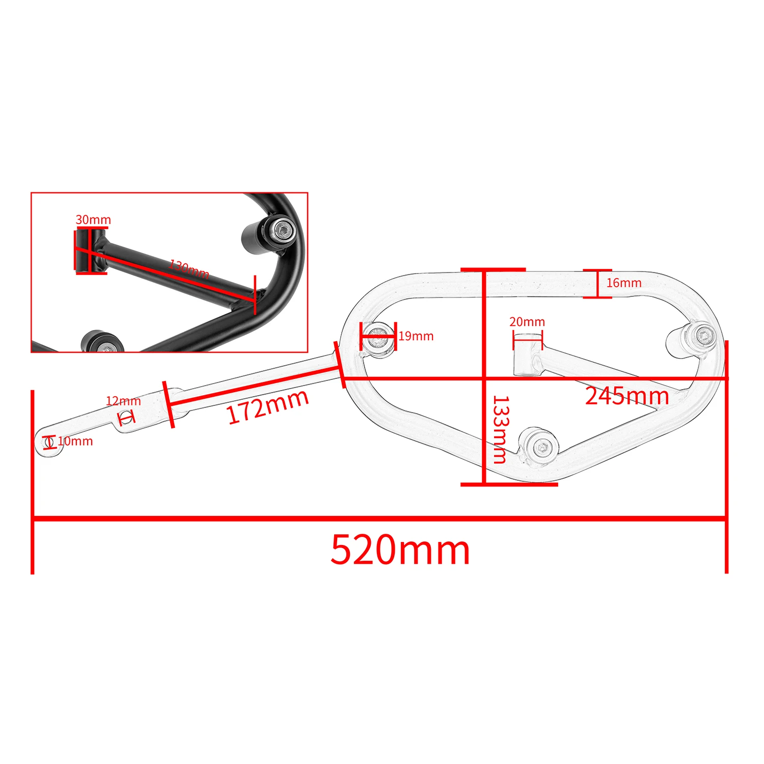 Седельная сумка для мотоцикла Z900RS, левый боковой монтажный кронштейн, держатель для Kawasaki Z900 RS 2018-2023 2019 2021 2022, аксессуары