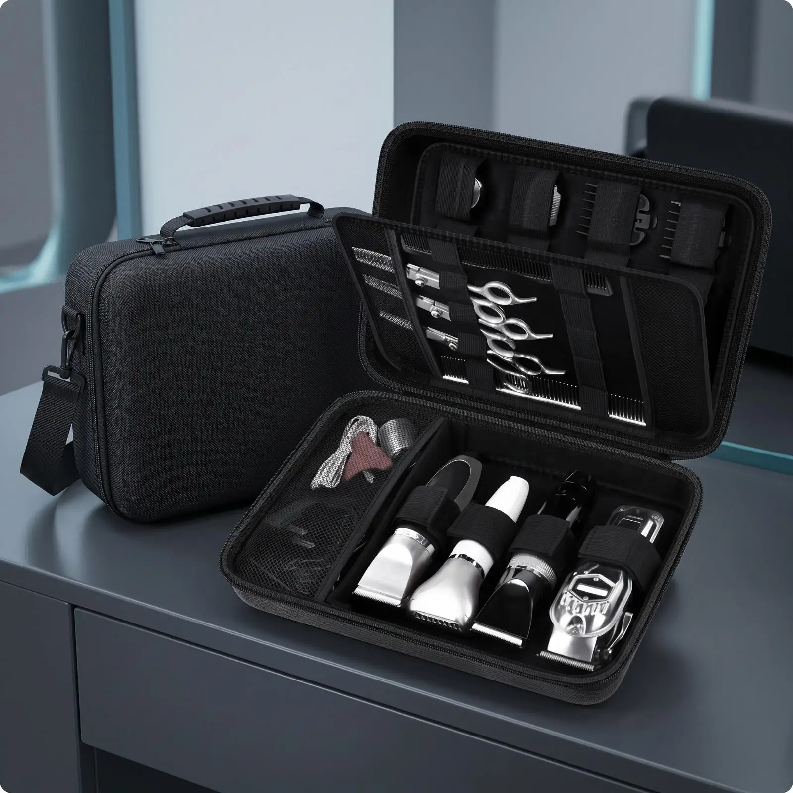 Clipper Case Professional Barber Tool Case Storage Bag Organized Organizer Safeguarding for Barbers, Mobile Grooming