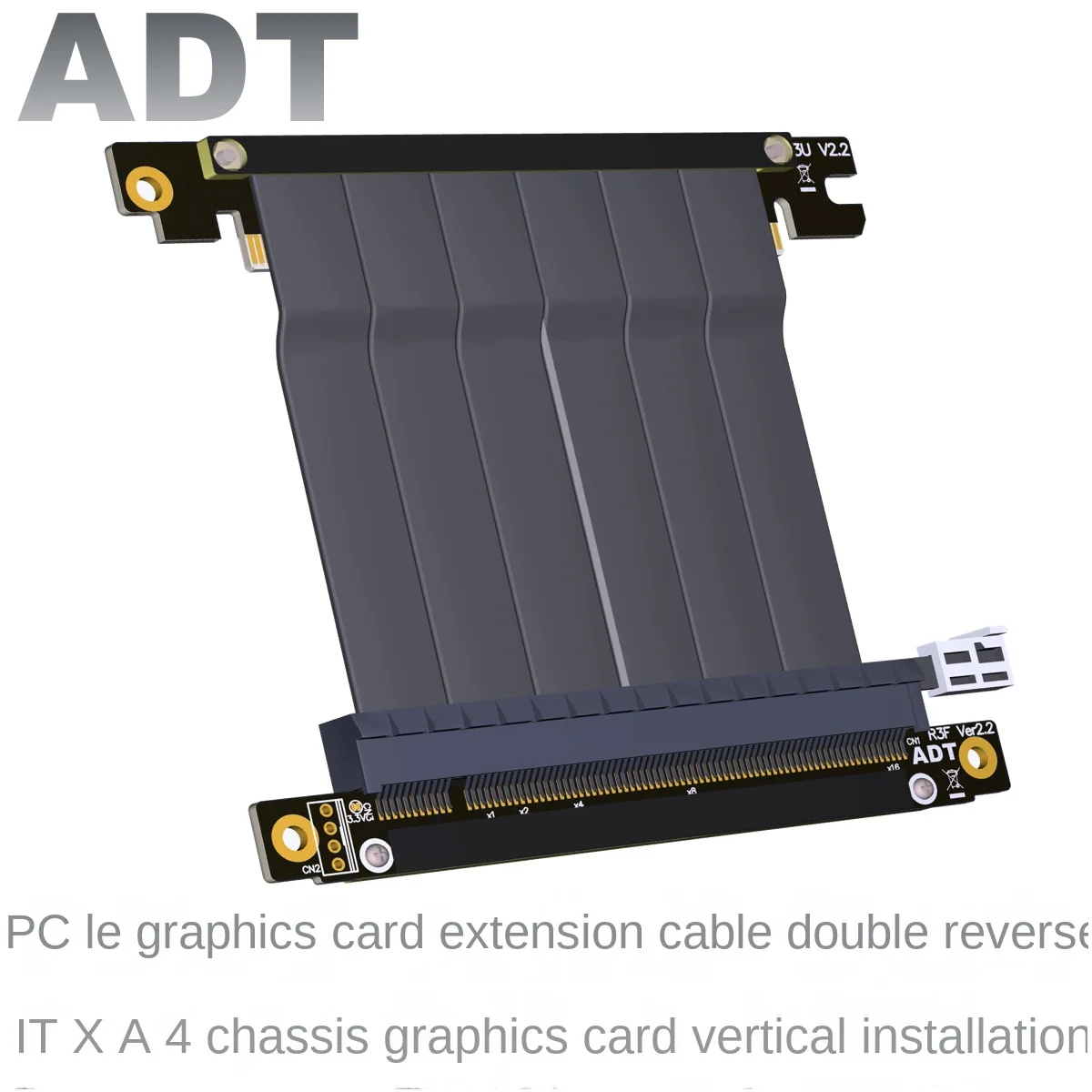 

ADT графическая карта удлинитель PCI-E x16 3,0 полная скорость стабильная Совместимость с A4 ITX Чехол Двойной Реверс 16x