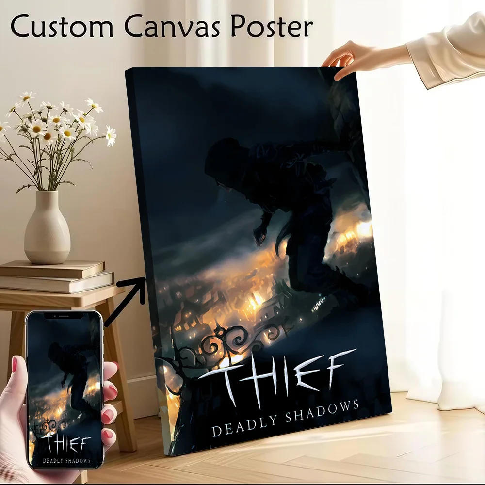 Thief Deadly Shadows Game Cover Printed Canvas Poster Custom Pictures Wall Art Canvas Painting for Modern Home Decoration Room