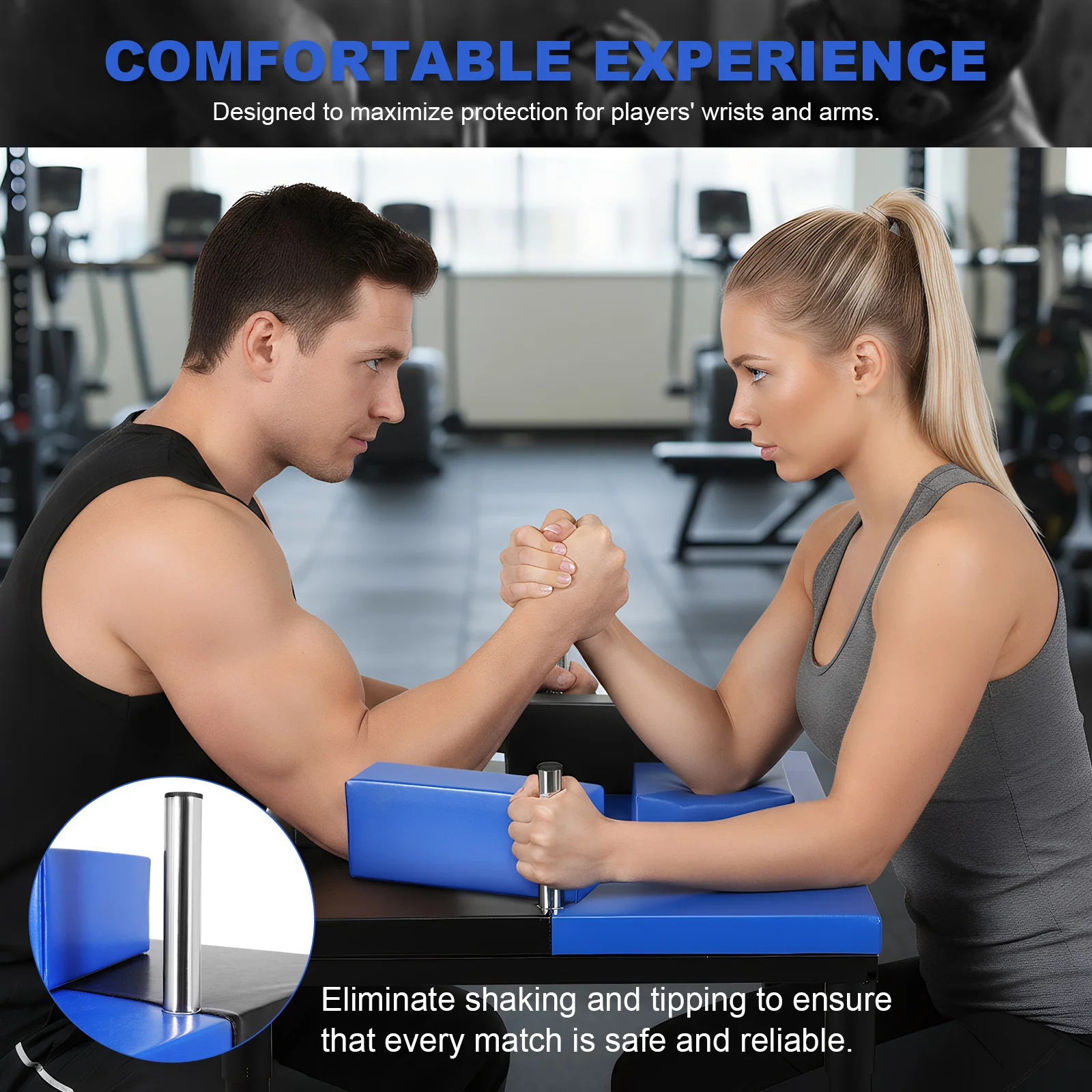 

Стандартный стол для армрестлинга, тренажер для развития мышц рук с накладками для локтей и предплечий, стальная рама для домашнего спортзала, офиса, клуба