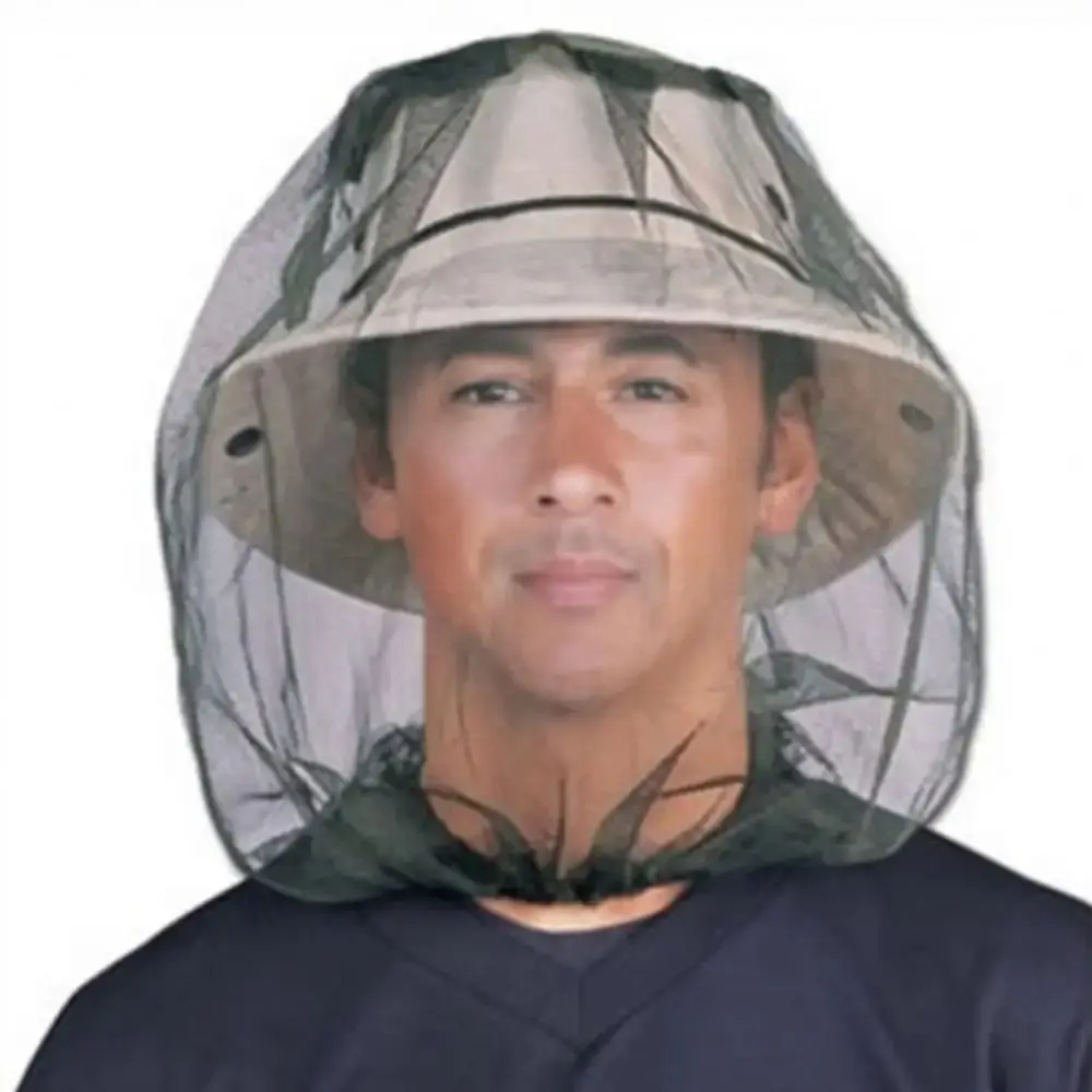 Portable Breathable Mosquito Net Cap Unisex Adjustable Insect Repellent Cap Sunshade Face Mask Outdoor Face Head Protector