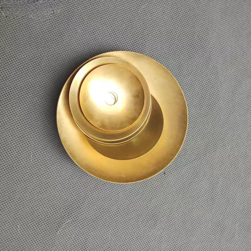 Brass silver gold circular cover curved cover pendant lamp base tray table wall lamp decoration DIY lighting accessories
