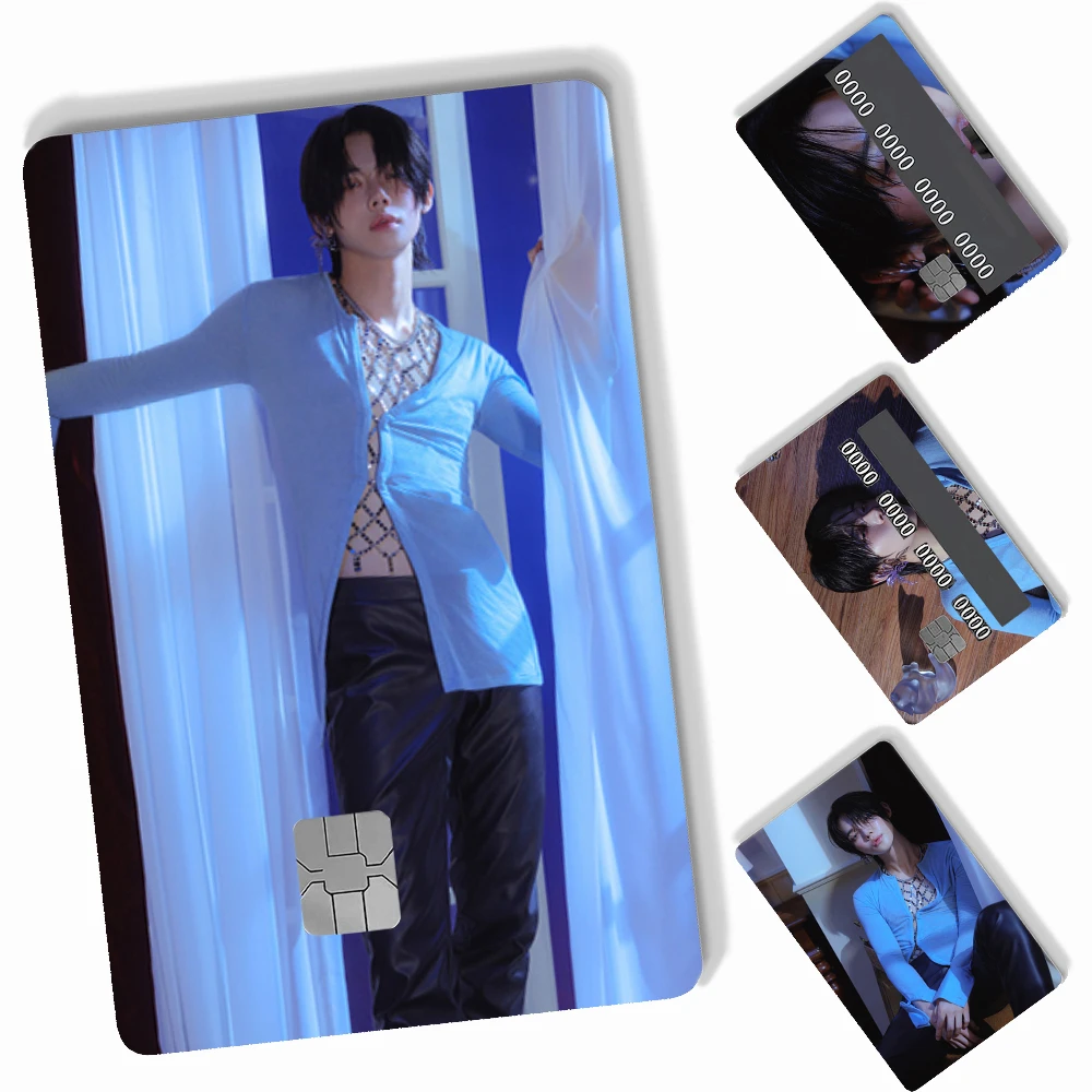 Kpop Group TXT Yeonjun The Name Album  Stickers 4pcs PVC Credit Card Skin Stickers Removable Self-adhesive Protective Film