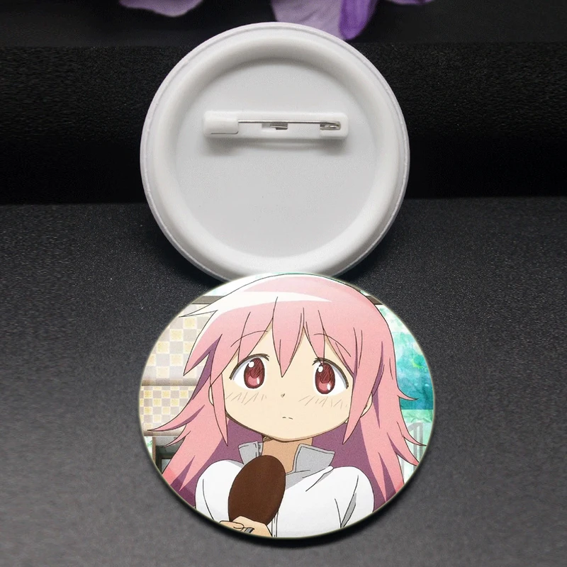 Anime Puella Magi Madoka Magica Badge Miki Sayaka Kawaii Girl Cartoon Brooches Round Display Lapel Pins Jewelry Gift Accessory