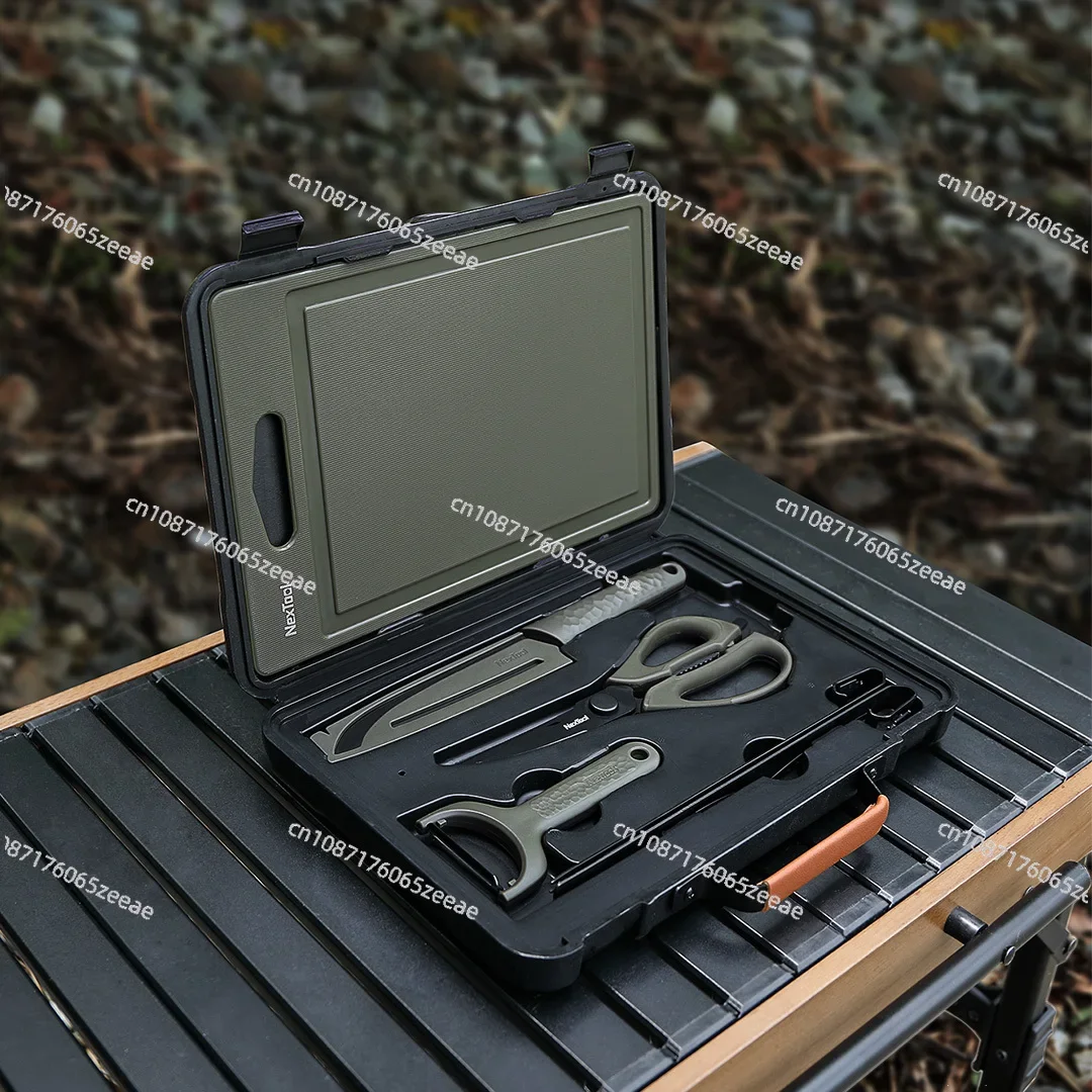 Outdoor BBQ Toolbox Kitchenware Portable Set Camping Cutting Board Peeler Picnic Picnic Scissors Accessories