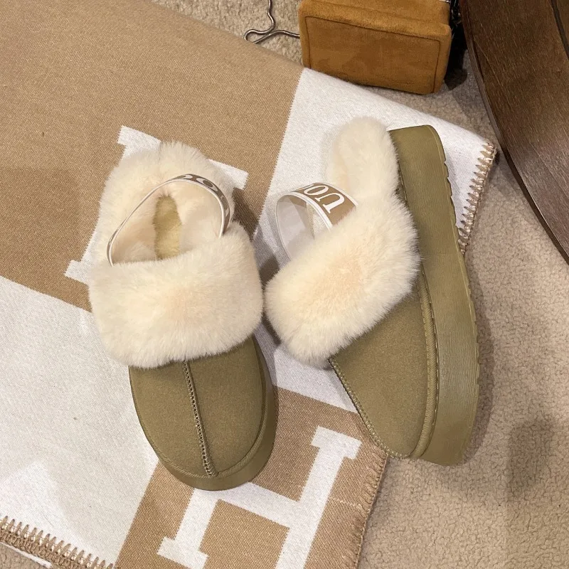 2024 inverno nuovissimo di vendita caldo Casual casa in pelle scamosciata pelliccia calda lana Slingback stivali da neve Designer quotidiano semplice Pull-on stivali da neve