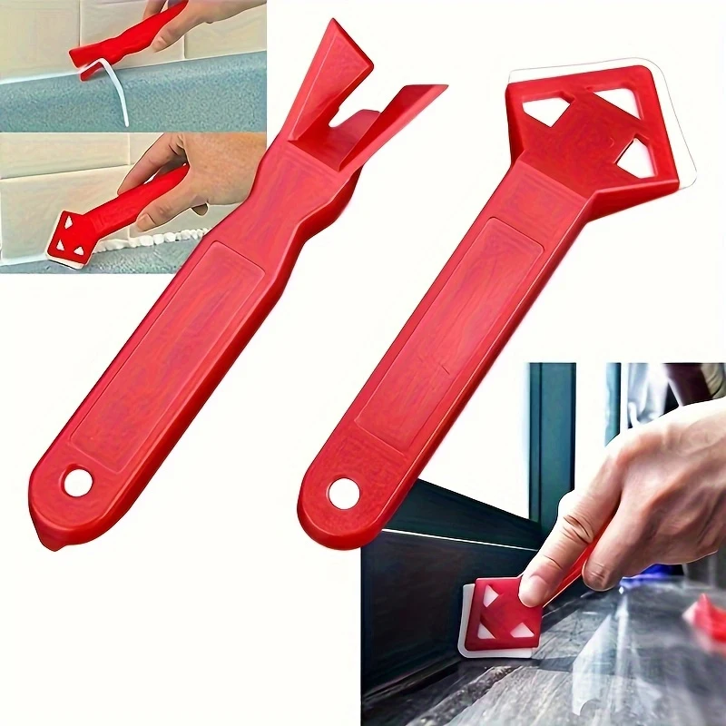 2 conjuntos (4 peças) ferramentas de reboco raspador de silicone, raspador de canto interno, ferramentas de raspador, ferramentas de reparo de amassados, raspador pequeno