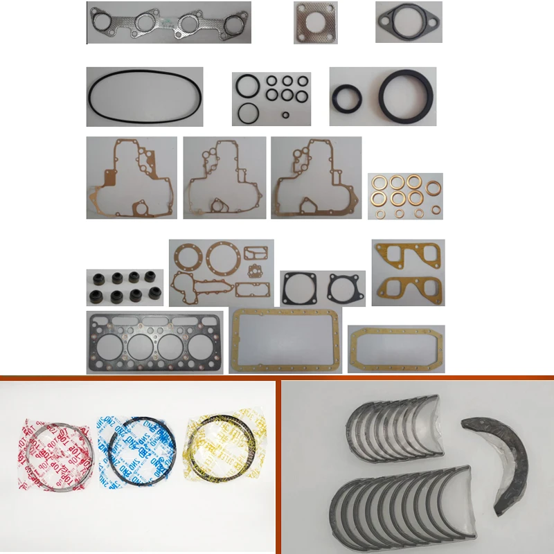 complete repair Overhaul engine full gasket set kit crankshaft connecting rod bearing piston ring for Kubota engine: V2002