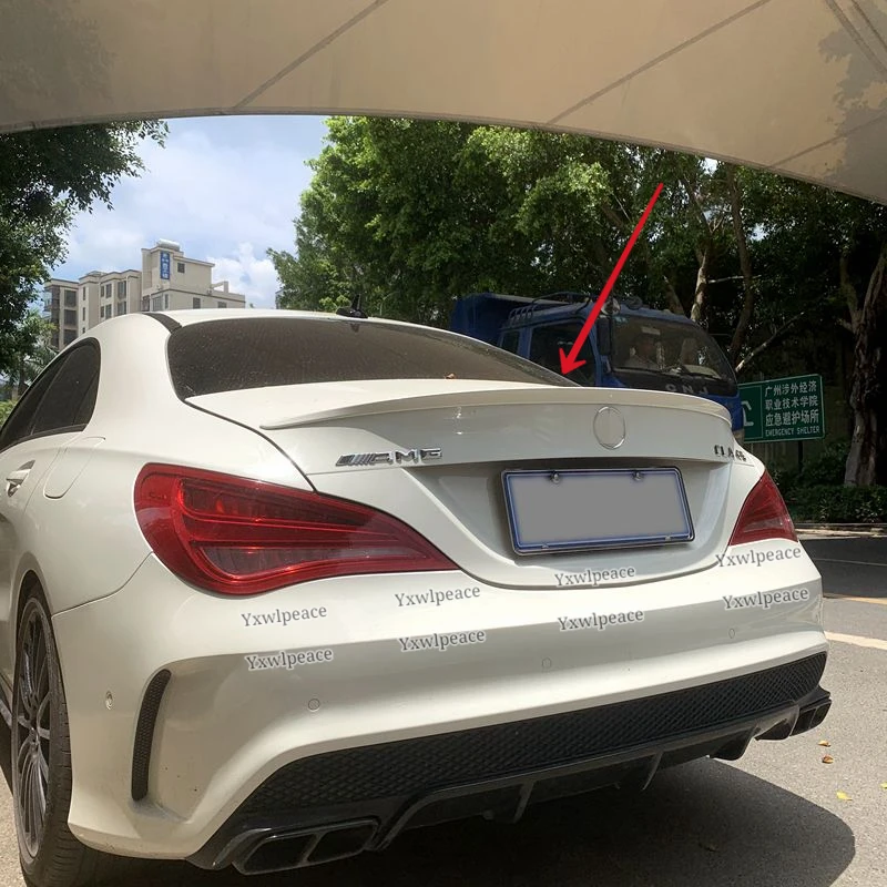 

For Mercedes-Benz W117 CLA-Class Spoiler CLA200 220 260 CLA45 2013 -2016 ABS Plastic Unpainted Colored Trunk Lid Spoiler