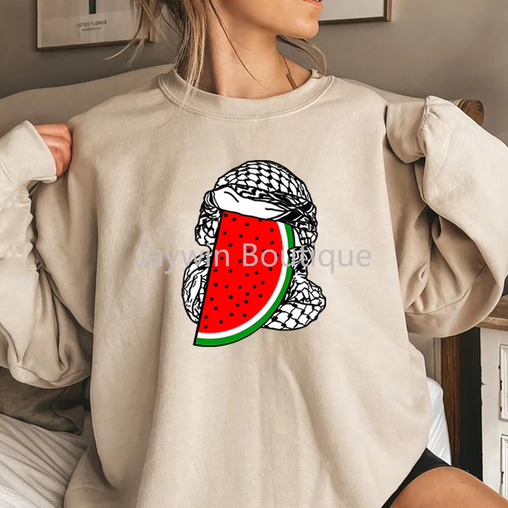 

This Is Not A Watermelon Sweatshirt "Ceci N'est Pas Une Pastèque" Hoodie Human Rights Jumper Crewneck Sweatshirts Arabic Gifts