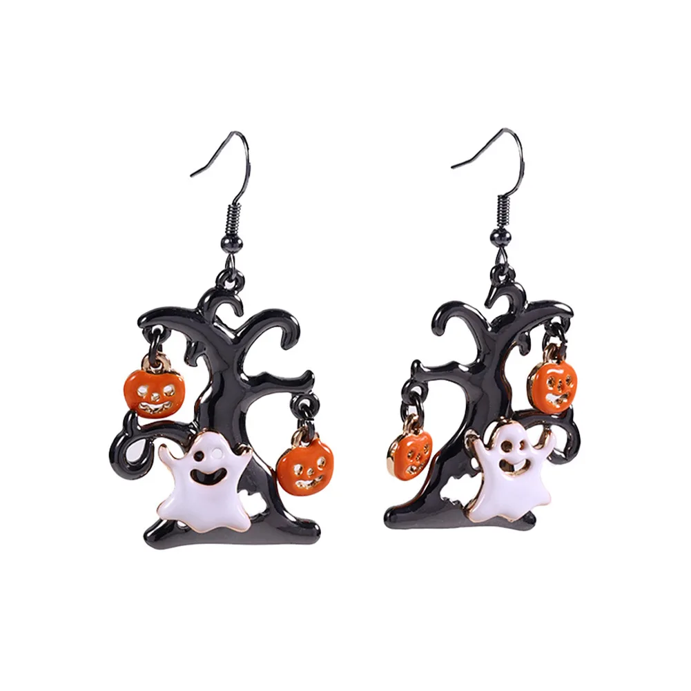 

Kitykiss Halloween Gothpunk Earrings, Ghost Pumpkin Diablo Earrings
