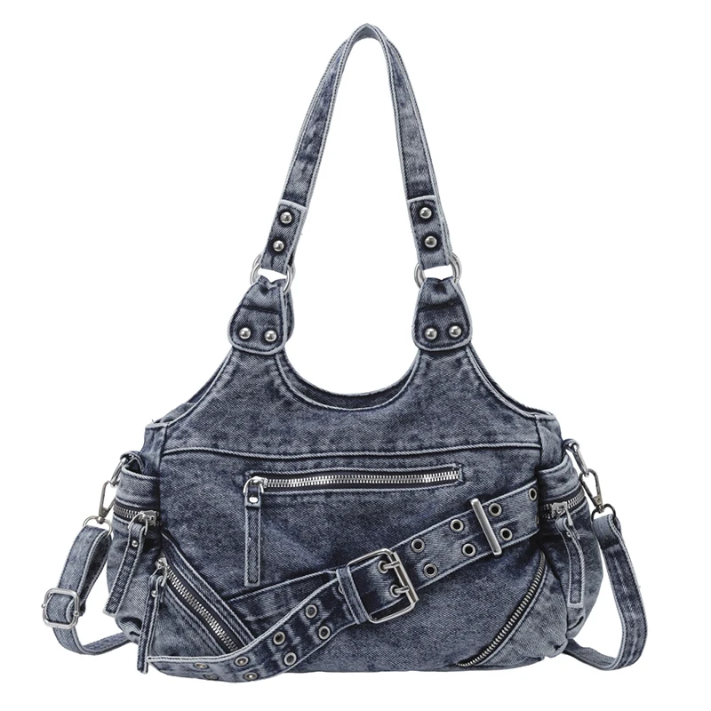 High Quality Women Denim Handbags Messenger Bags Casual Female Shoulder Tote Bags Fashion Ladies Belt Crossbody Bags for Women