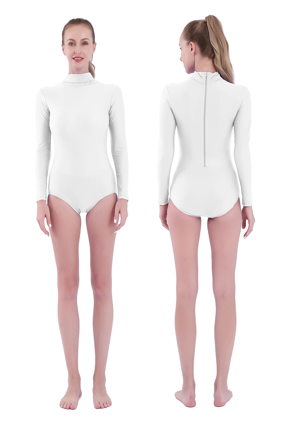 Aoylisey المرأة السوداء الباليه الرقص كم طويل ثياب سلحفاة الرقبة الجمباز داخلية Wookout الجلد بدلة للجسم الرجال ازياء