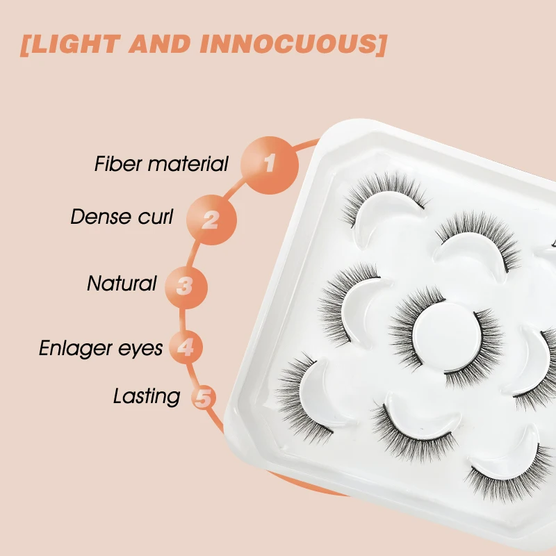 Cilios ตัวต่อขนตาหนา5คู่ขน3D หยิกฟูธรรมชาติมาสคาร่าปลอม