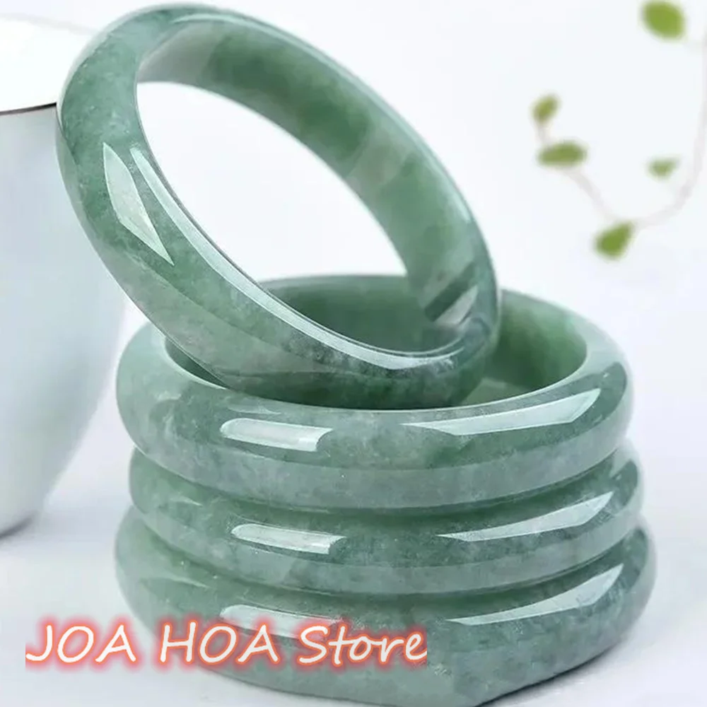 Natural Guizhou Emerald Bracelet Bean Flower Jade Bangle Jewelry Spot Authentic Jade Color Floating-flower Handring Fine Hewelry