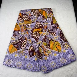 2024 New Fashion African Wax Print Fabric 100% Cotton Ghana Nigeria Style High Quality Party Dress Real Ankara Wax lace Fabric