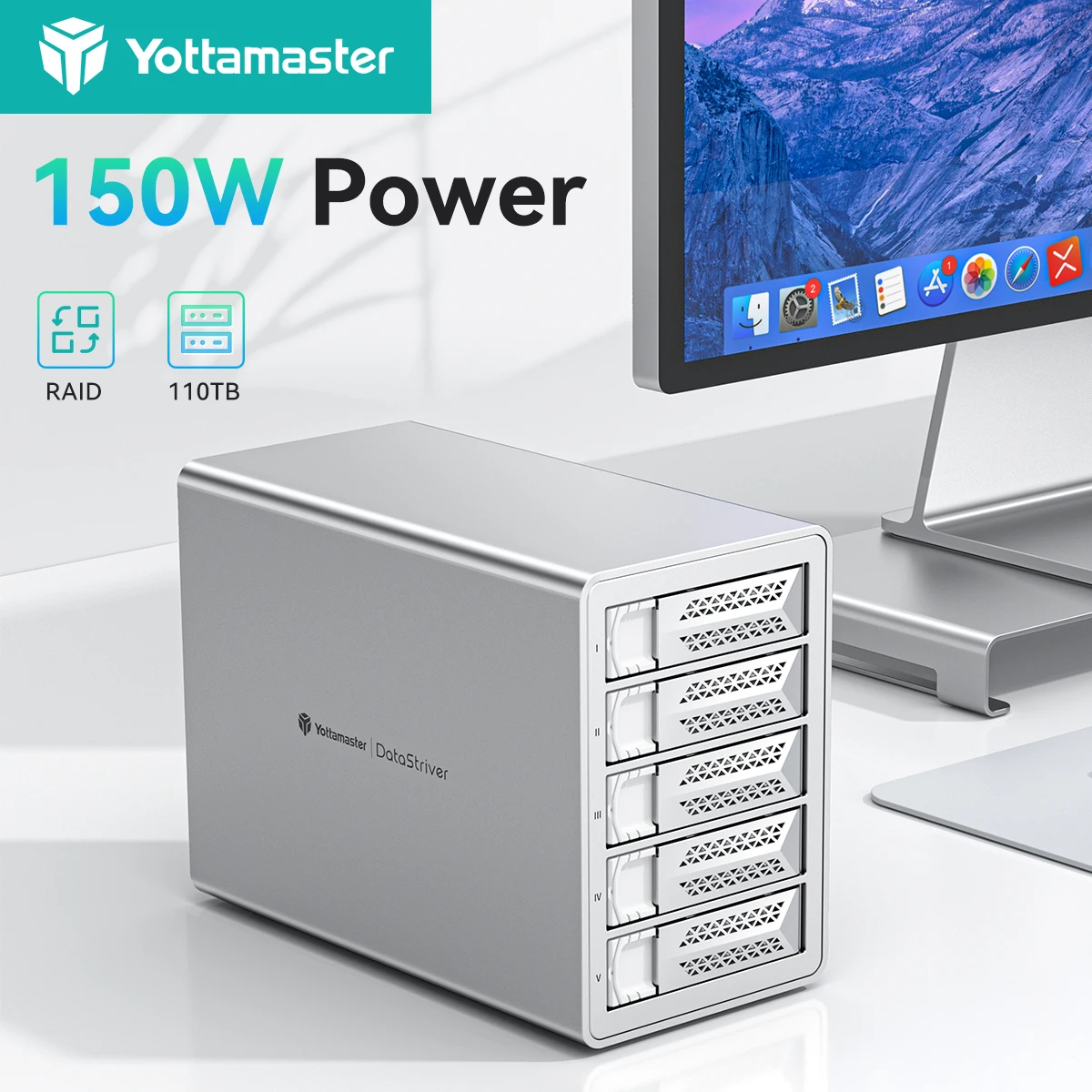 

YOTTAMASTER 5Gbps SATA USB3.0 HDD Docking Station RAID 150W Power With Cooling Fan