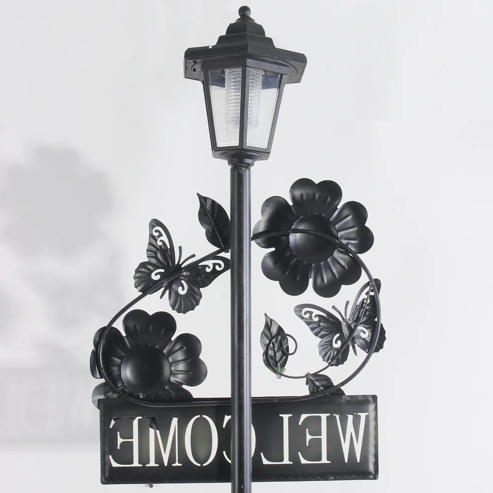 For Evening Welcome Solar Garden Lights Solar Lights Rustic Iron Lamp All Weather Durability No Wiring Required