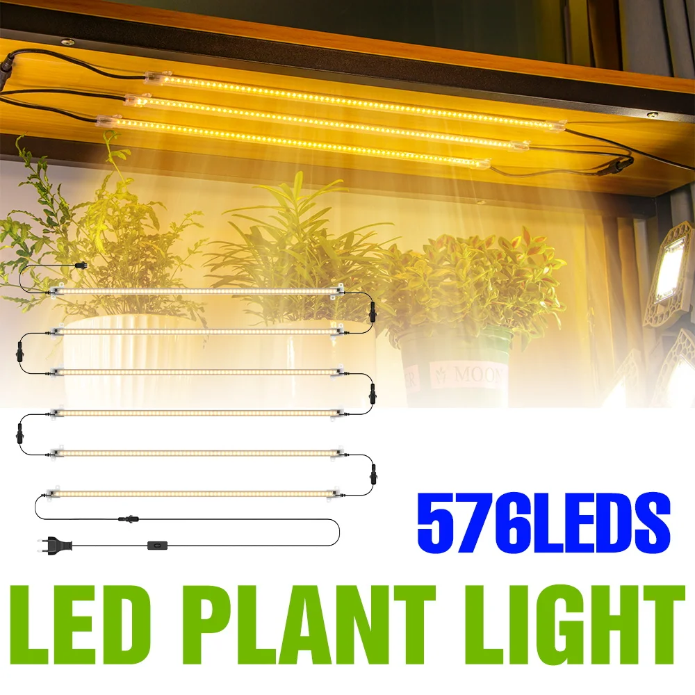 

Светодиодная фитолампа полного спектра для растений 220В, для теплиц, гидропоники, УФ/ИК-подсветка для рассады и овощей