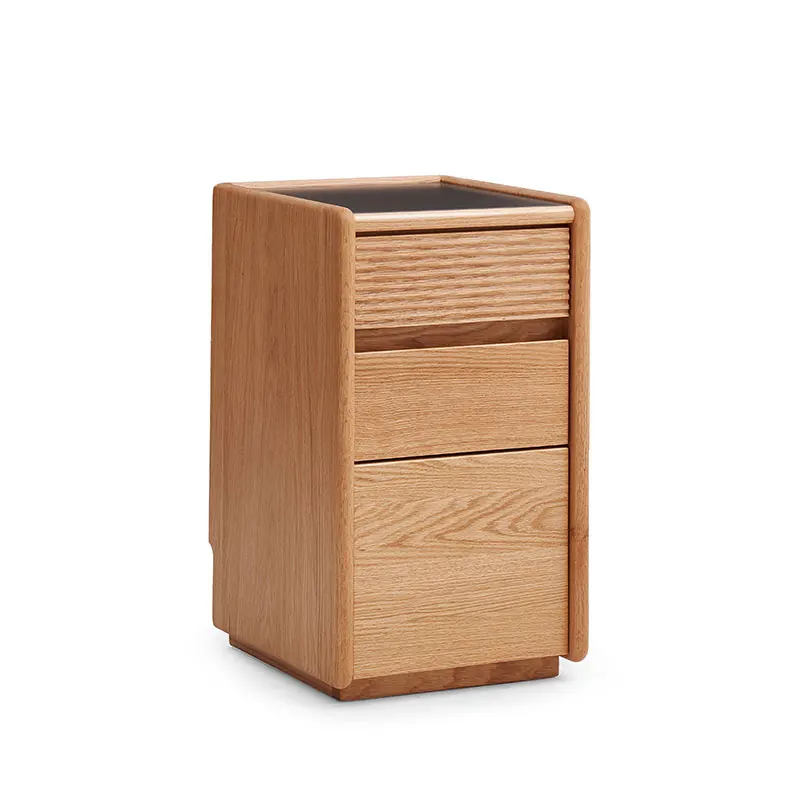 درج تخزين أثاث غرفة النوم طاولة بجانب السرير من الخشب الصلب بأحجام مختلفة طاولة بجانب السرير اختيارية