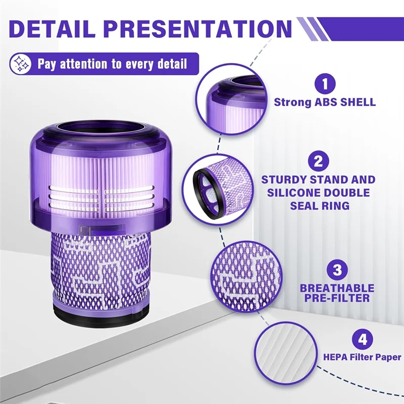 ABRG-필터 키트가 포함된 먼지통 뚜껑 Fordyson V10 디지털 슬림 진공 부착물 씰링 링이 있는 먼지통 커버