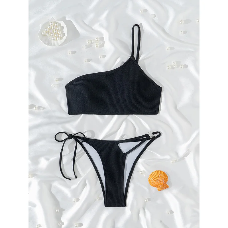 Fashion Two-Piece Bikini Set for Women Sexy Single Piece Back Buckle Simple Swimwear2025New Hot Sale
