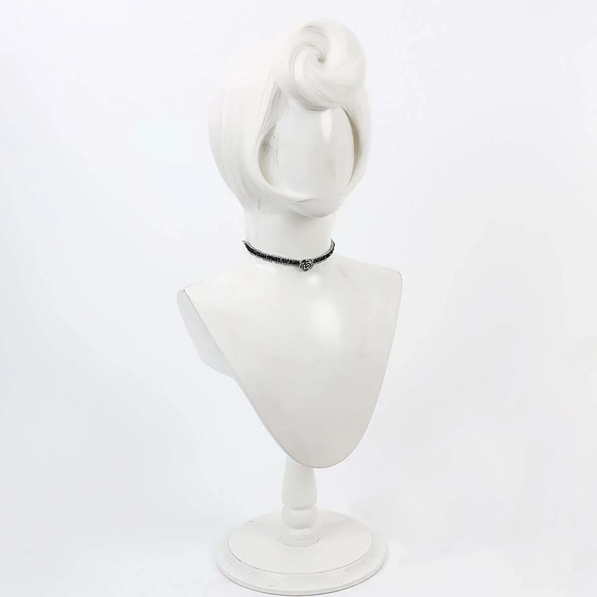 게임 Hazbin Rosie 코스프레 짧은 흰색 내열성 합성 머리 가발