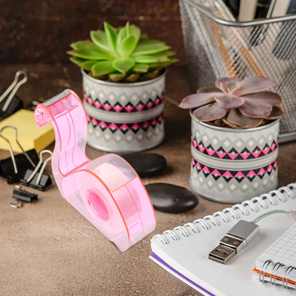 

2Pcs Cute Tape Dispenser Desk Cutter for Art Projects Scrapbooking Portable Office School Stationery Storage Solution