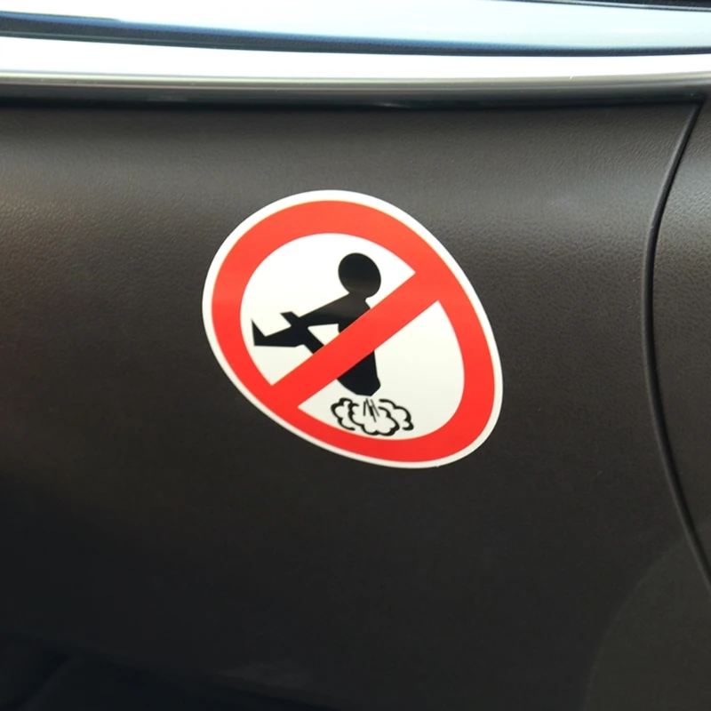 Funny Civilization Reminder No Farting Waterproof Vinyl Sticker Rear Window Car Decal Exterior Decor