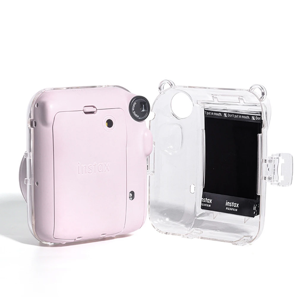 Fujifilm Instax Mini 12 Transparent Camera Case Photo Storage Protective Case With Photo Pouch+Strap+Cute Stickers image 3