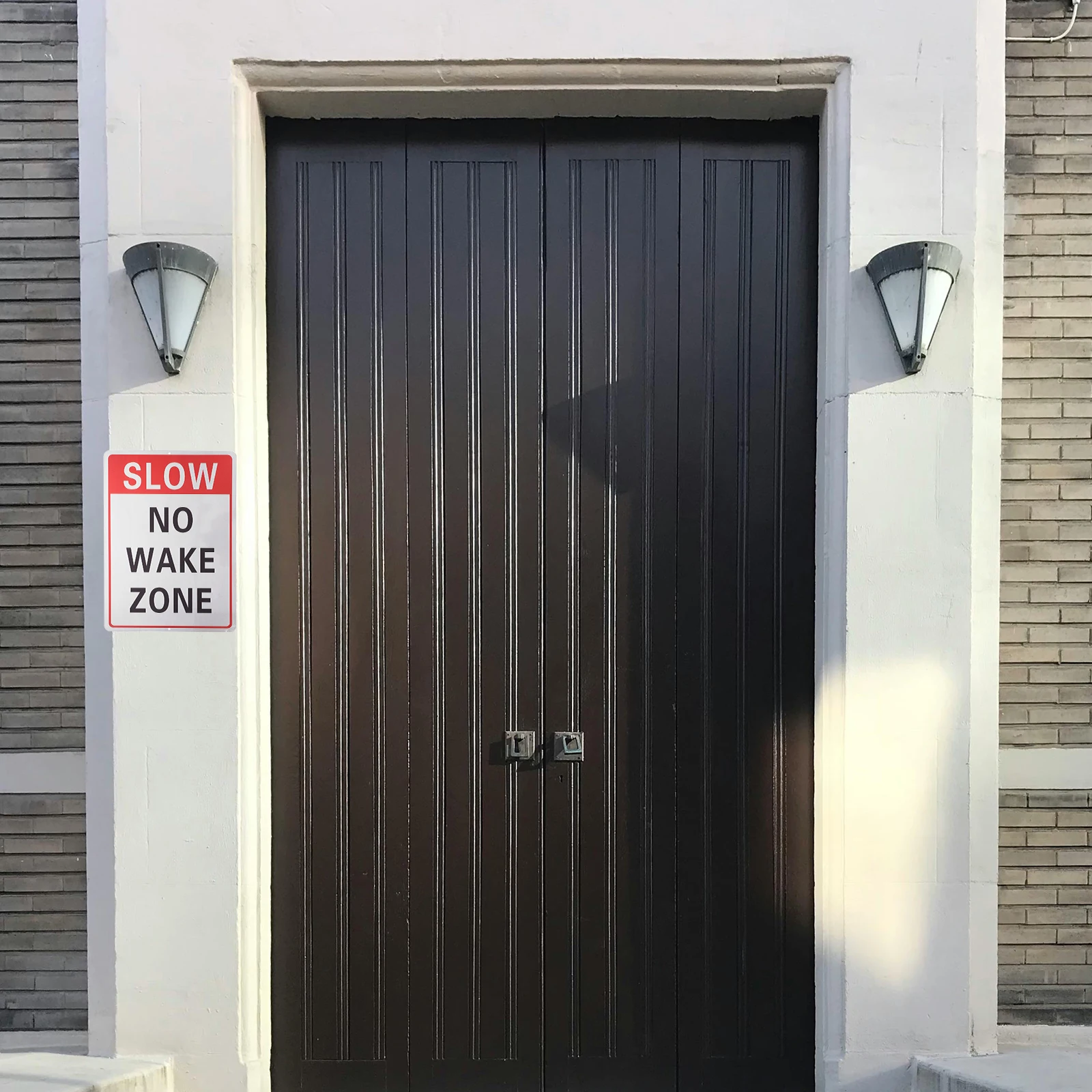 

Outdoor Reflective Aluminum Slow No Waking Traffic Safety Sign For Factory Parking Lot Use Large Size Weather